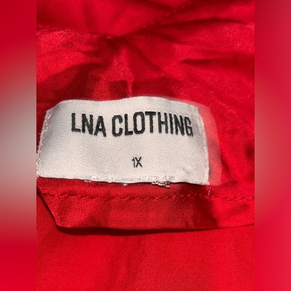 LNA Bodycon Silk Red Slip Dress Women 1X  Resortwear Summer Cocktail Dinner - Picture 3 of 8